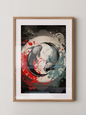 Koi Yin Yang Farbenpracht
