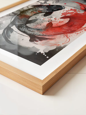 Koi Fische Rot Schwarz Splatter