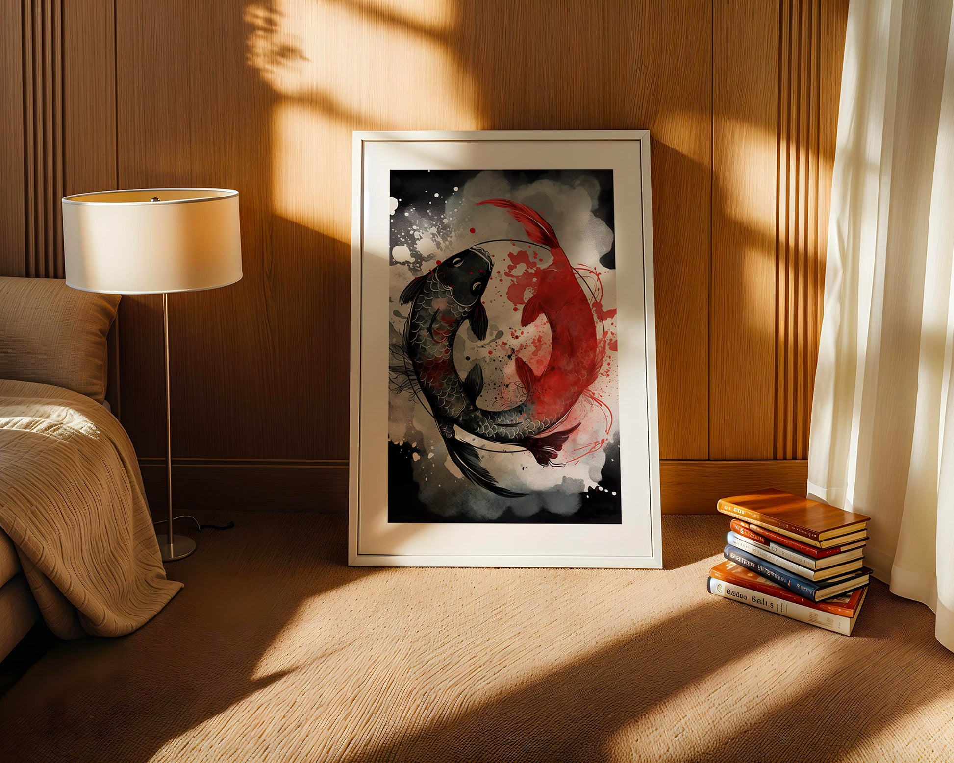 Koi Fische Rot Schwarz Splatter