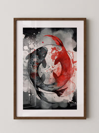 Koi Fische Rot Schwarz Splatter