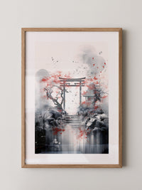 Torii Tor Malerei Rot Schwarz