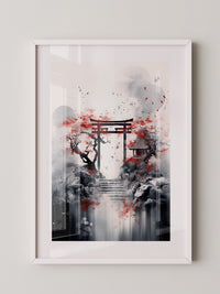 Torii Tor Malerei Rot Schwarz