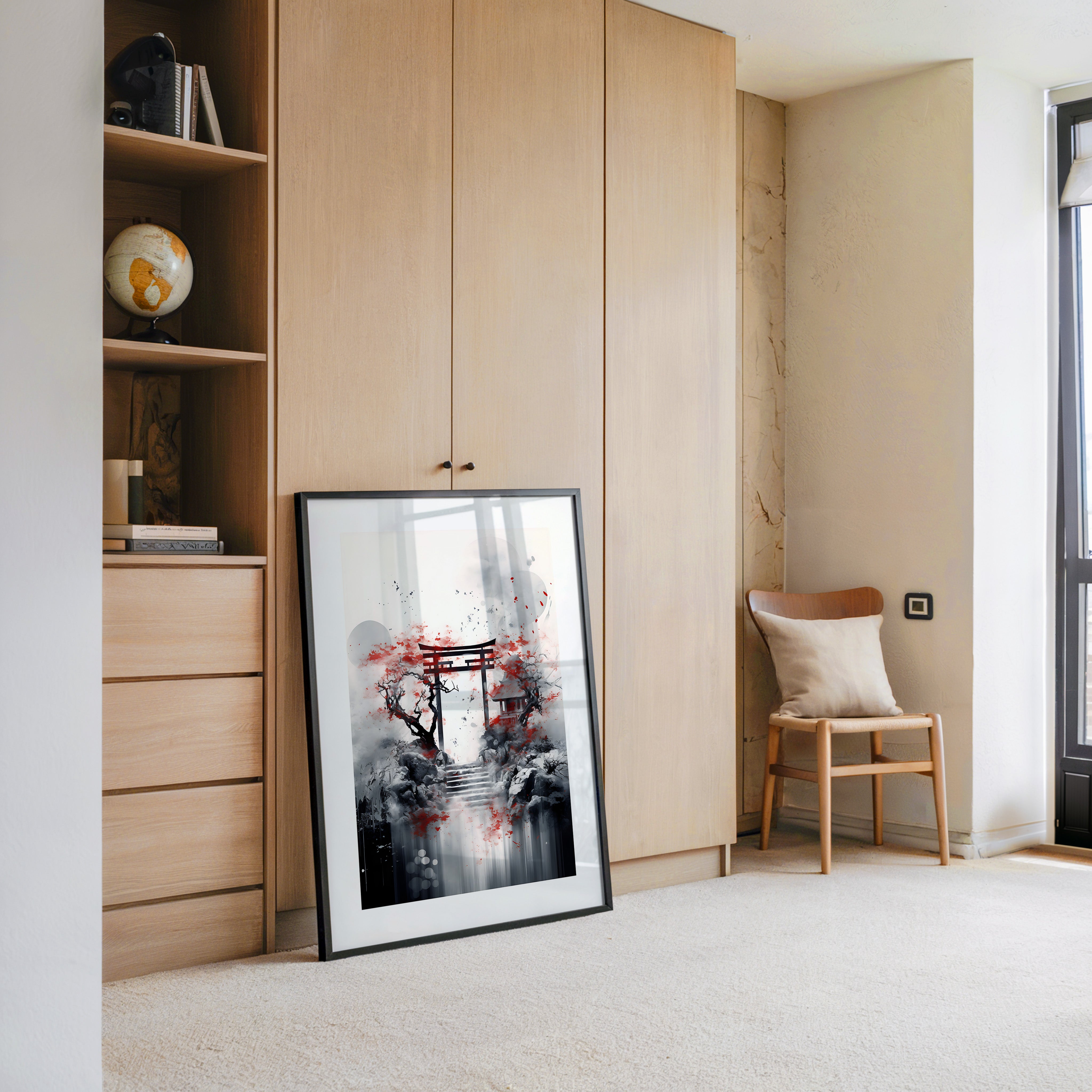 Torii Tor Malerei Rot Schwarz