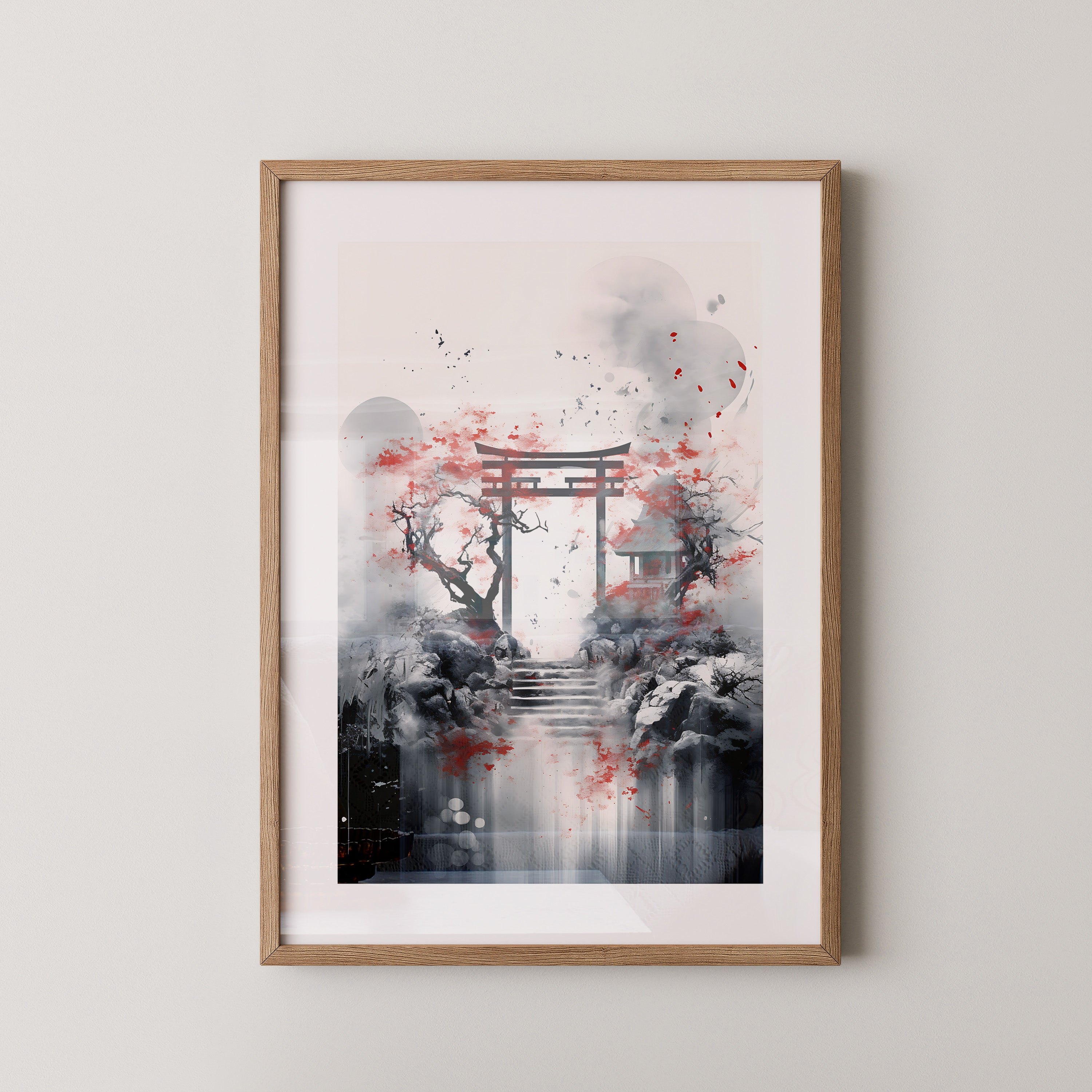 Torii Tor Malerei Rot Schwarz