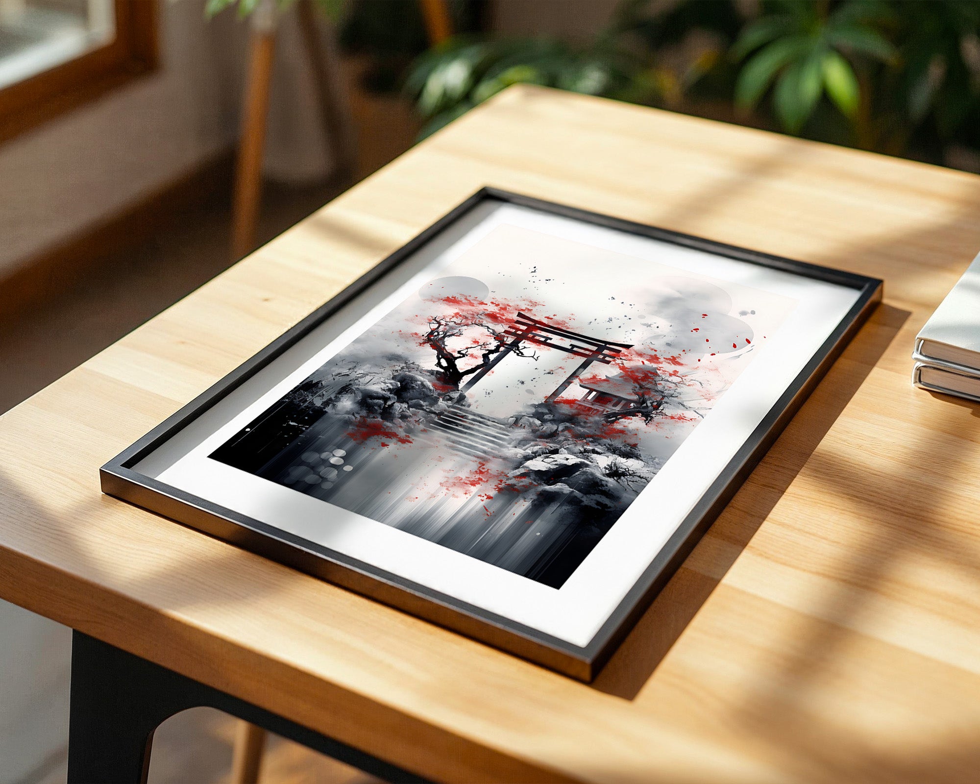 Torii Tor Malerei Rot Schwarz