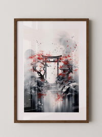 Torii Tor Malerei Rot Schwarz