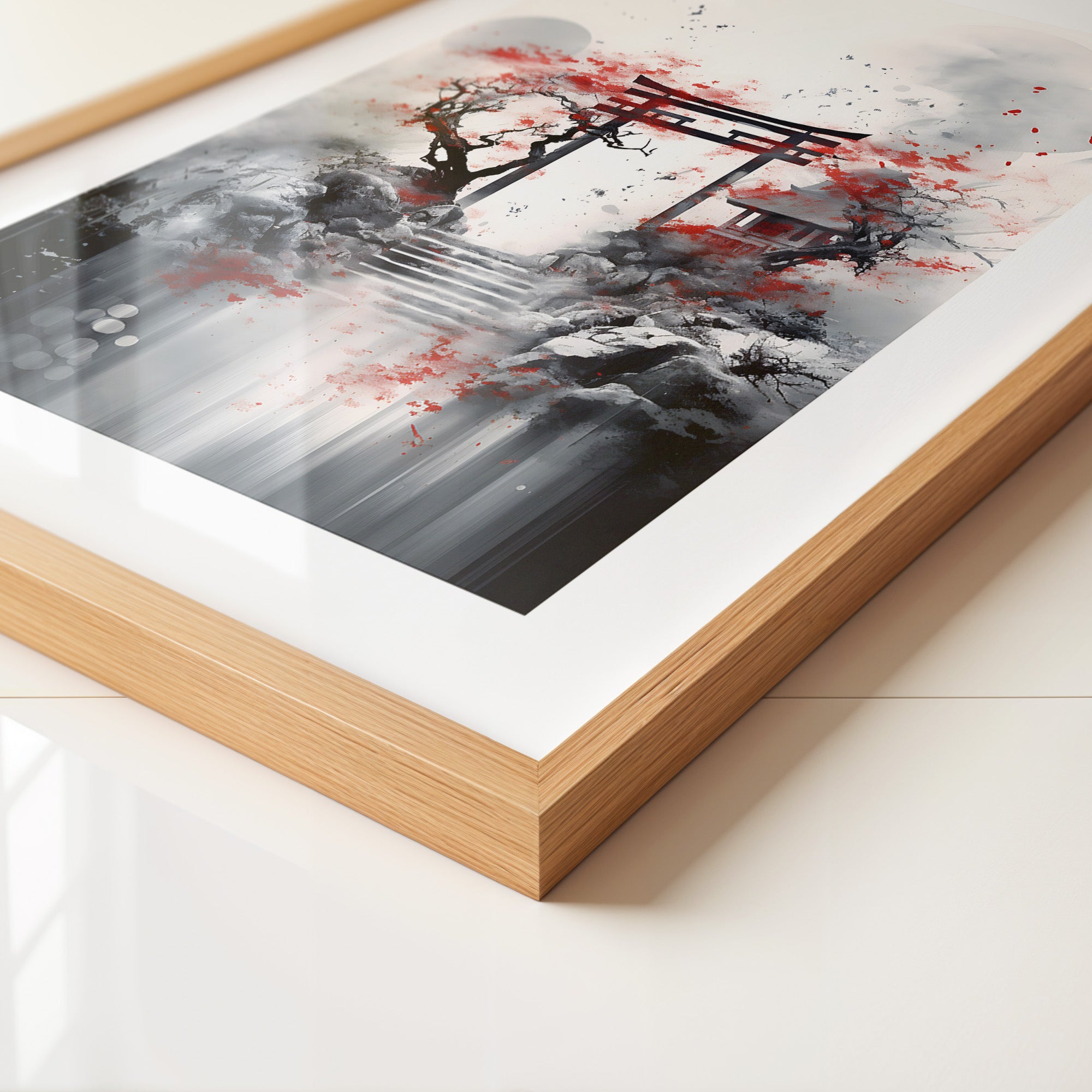 Torii Tor Malerei Rot Schwarz