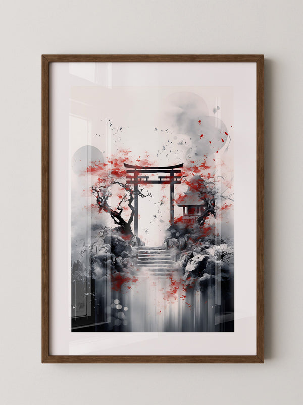 Torii Tor Malerei Rot Schwarz