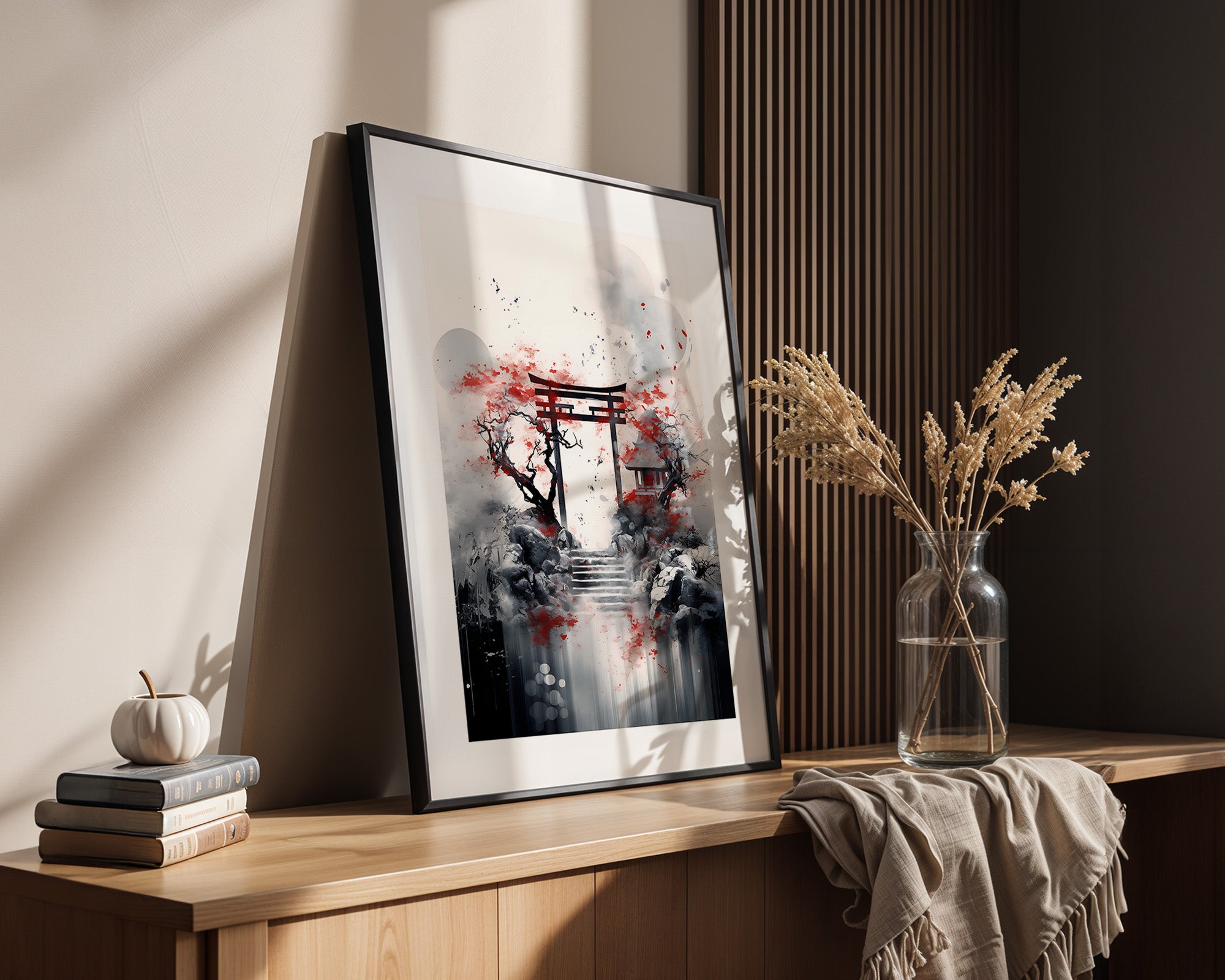 Torii Tor Malerei Rot Schwarz