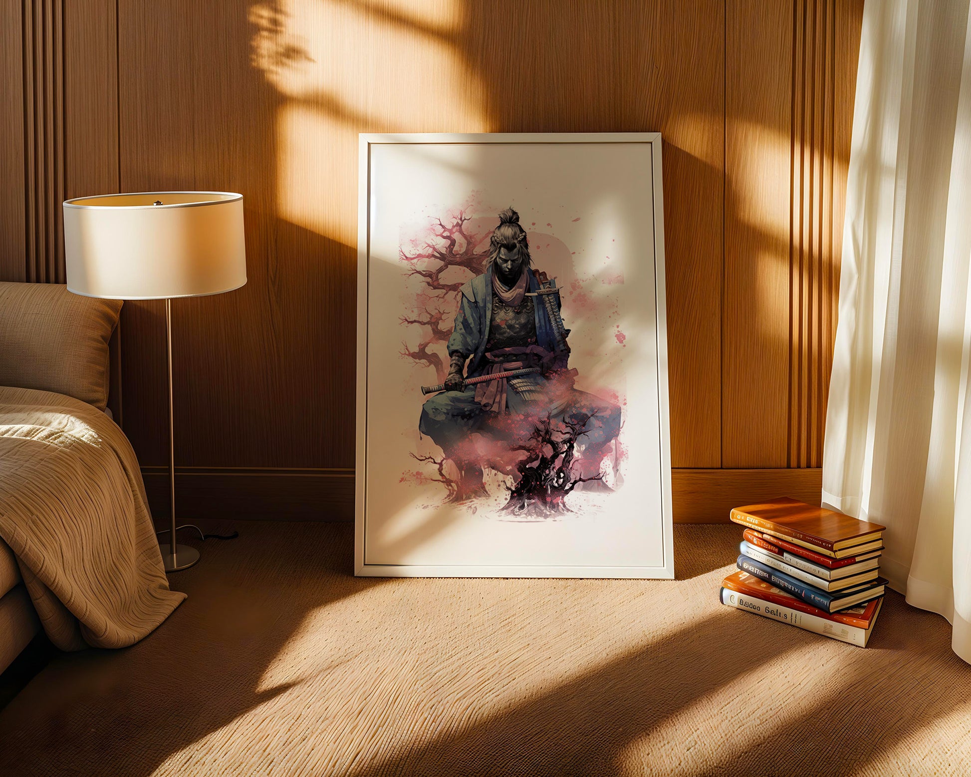 Samurai Kirschblüten Aquarell