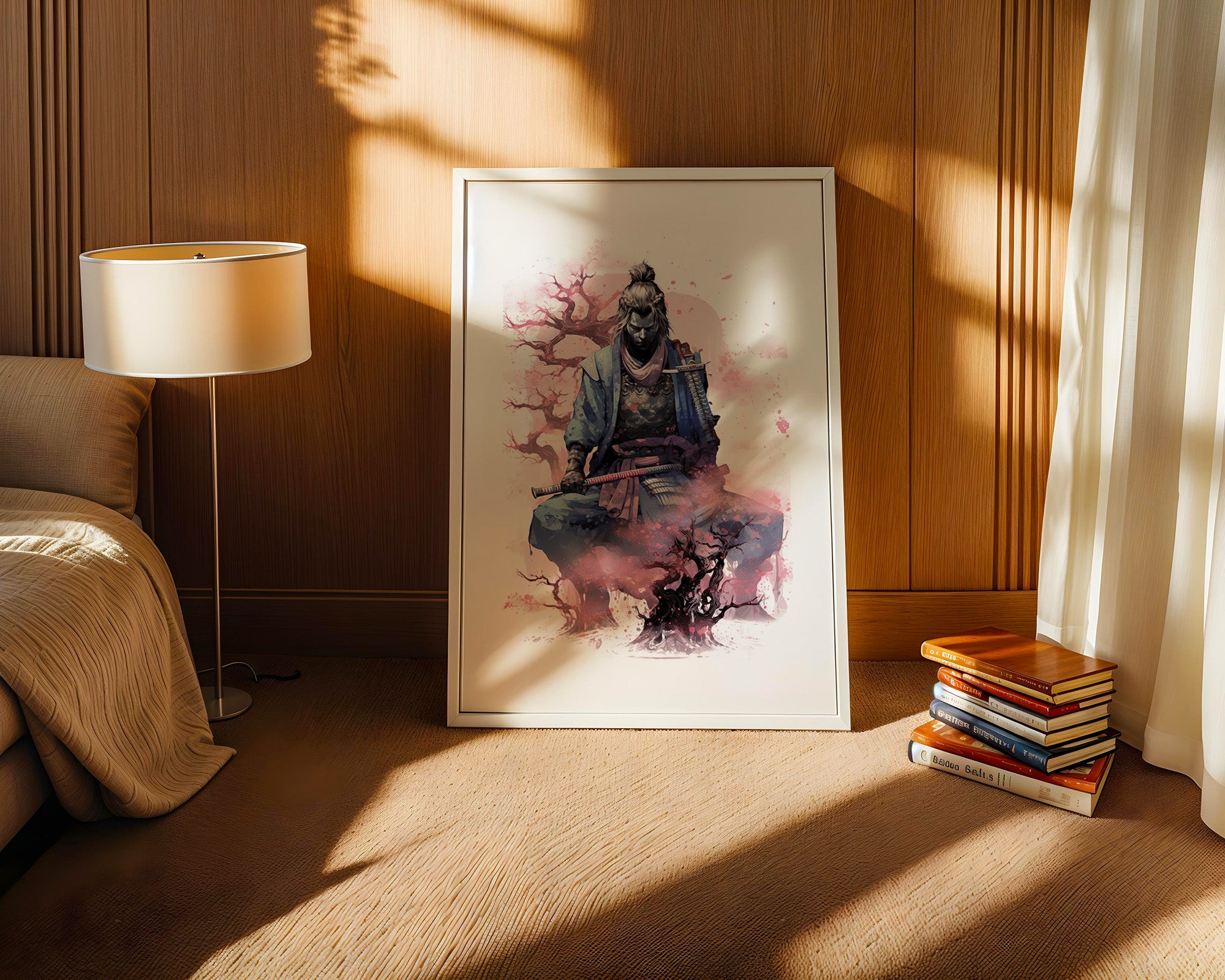 Samurai Kirschblüten Aquarell