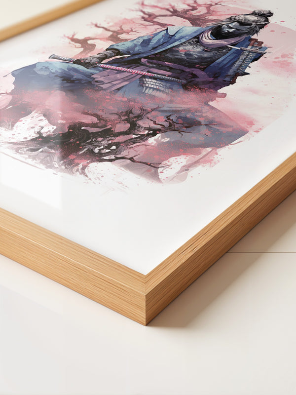 Samurai Kirschblüten Aquarell