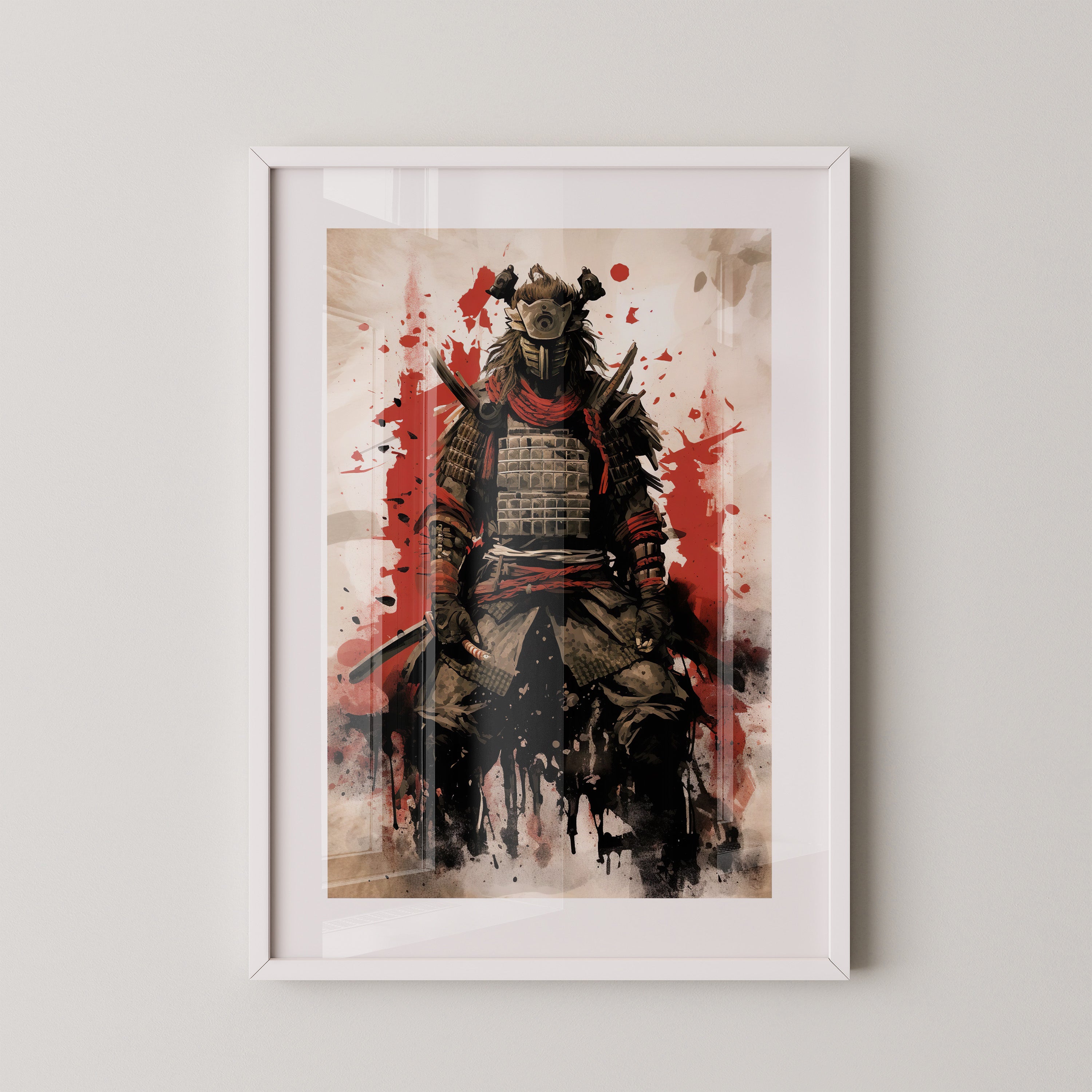 Krieger Rüstung rot Splatterkunst