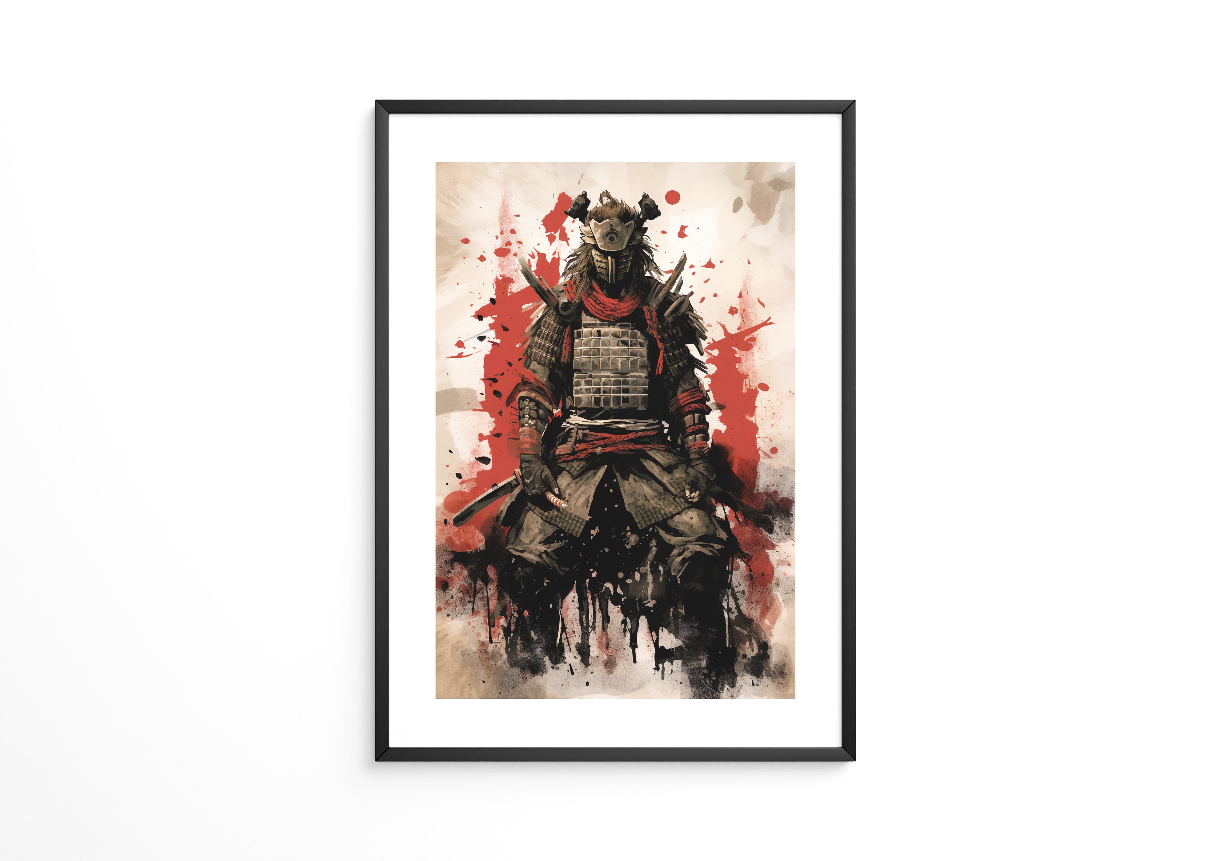 Krieger Rüstung rot Splatterkunst