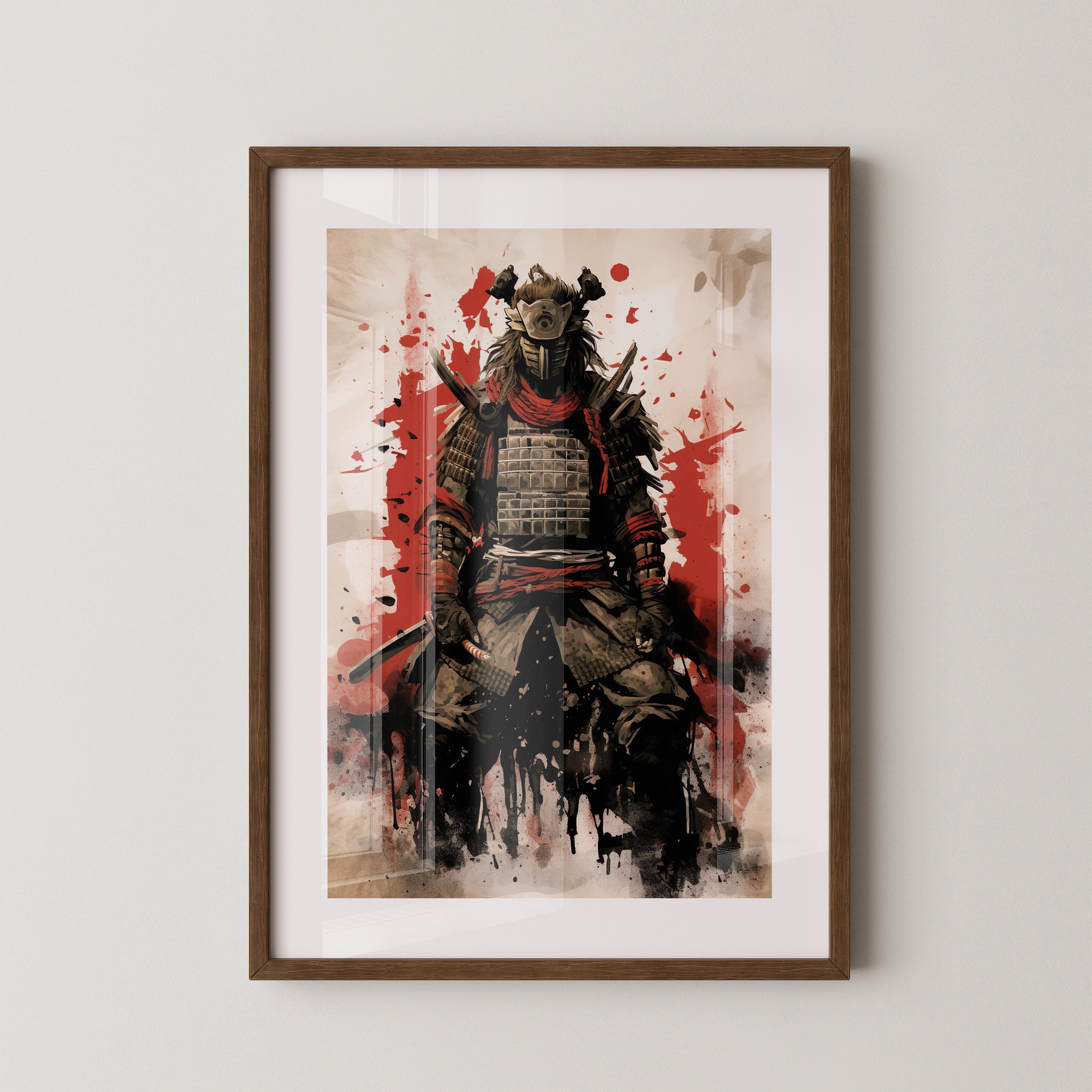 Krieger Rüstung rot Splatterkunst