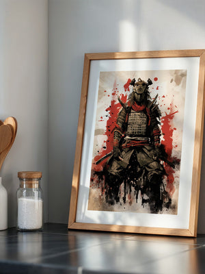 Krieger Rüstung rot Splatterkunst