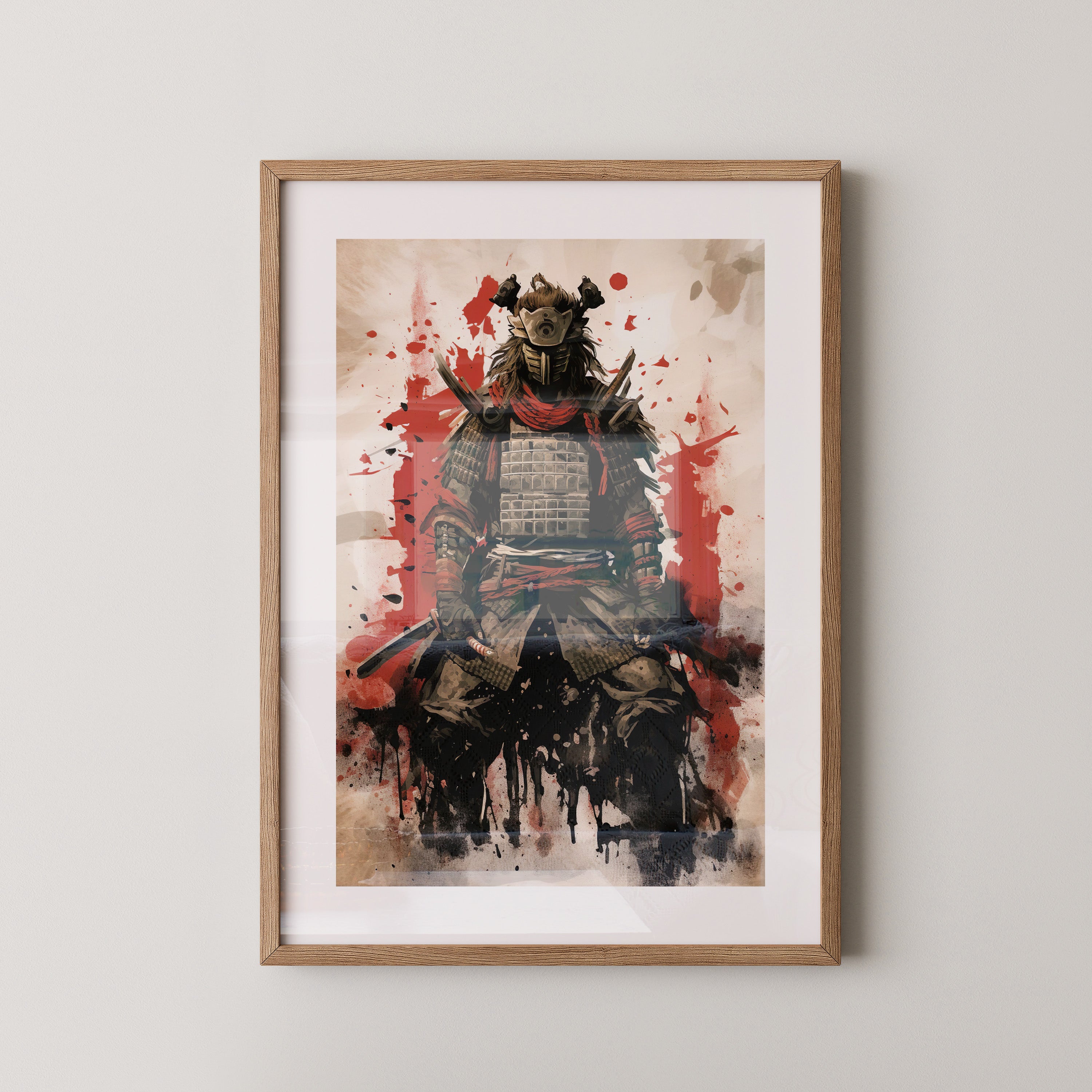 Krieger Rüstung rot Splatterkunst