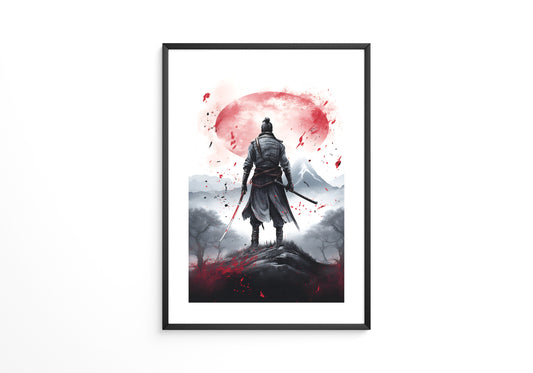 Samurai Landschaft Rot