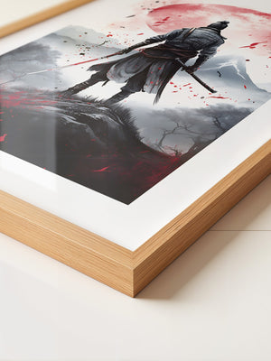 Samurai Landschaft Rot