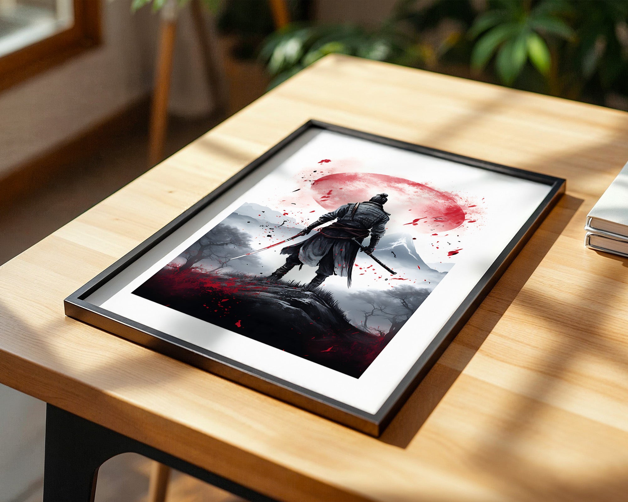 Samurai Landschaft Rot