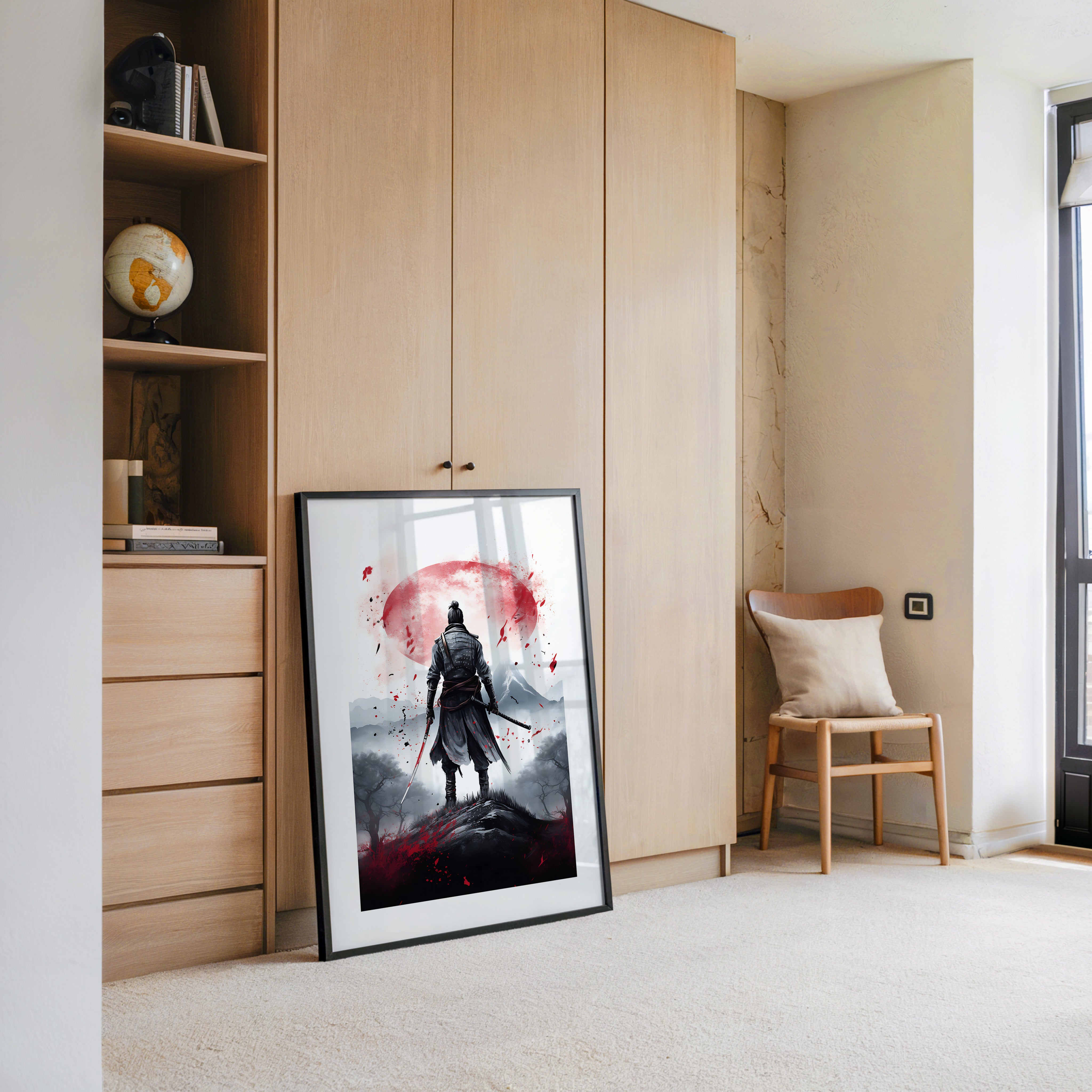 Samurai Landschaft Rot