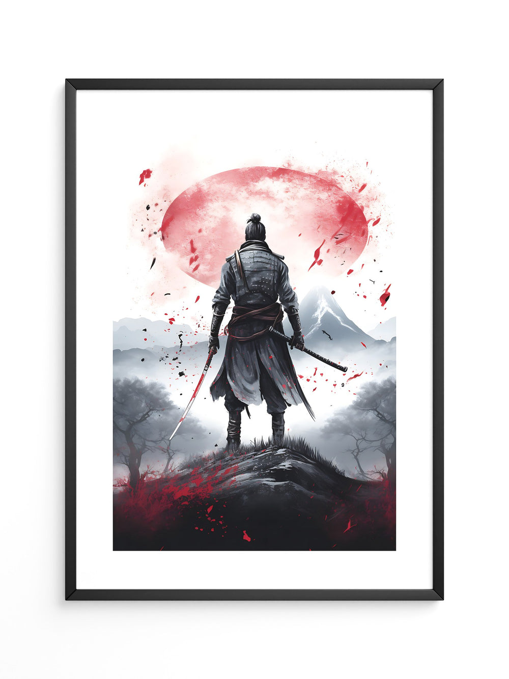 Samurai Landschaft Rot