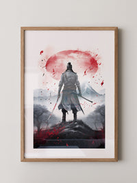 Samurai Landschaft Rot