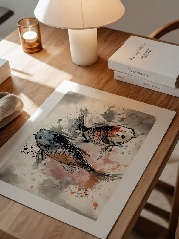 Koi Fische Aquarellspritzer
