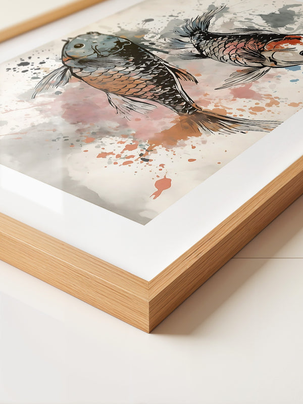Koi Fische Aquarellspritzer