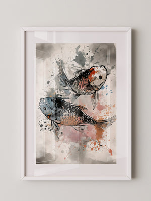Koi Fische Aquarellspritzer