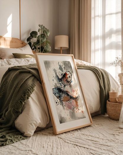 Koi Fische Aquarellspritzer