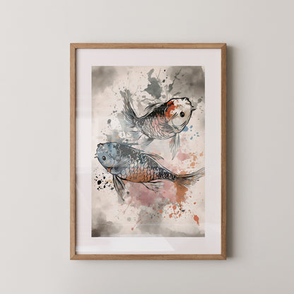 Koi Fische Aquarellspritzer