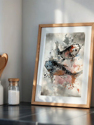 Koi Fische Aquarellspritzer