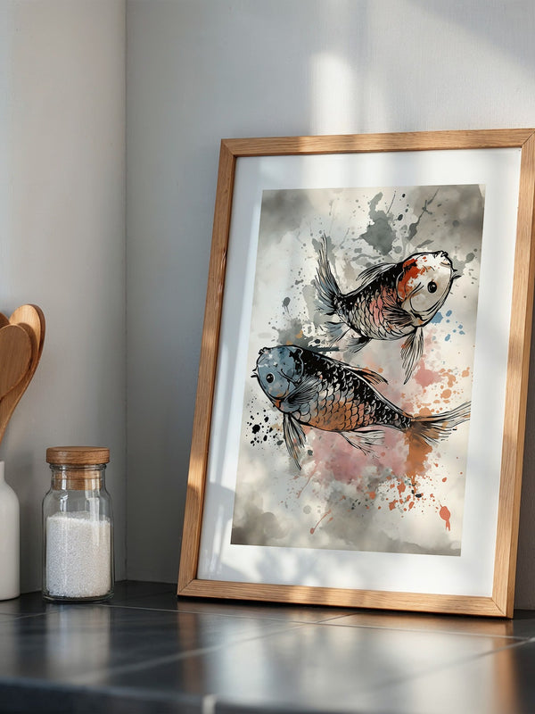 Koi Fische Aquarellspritzer