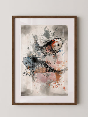 Koi Fische Aquarellspritzer