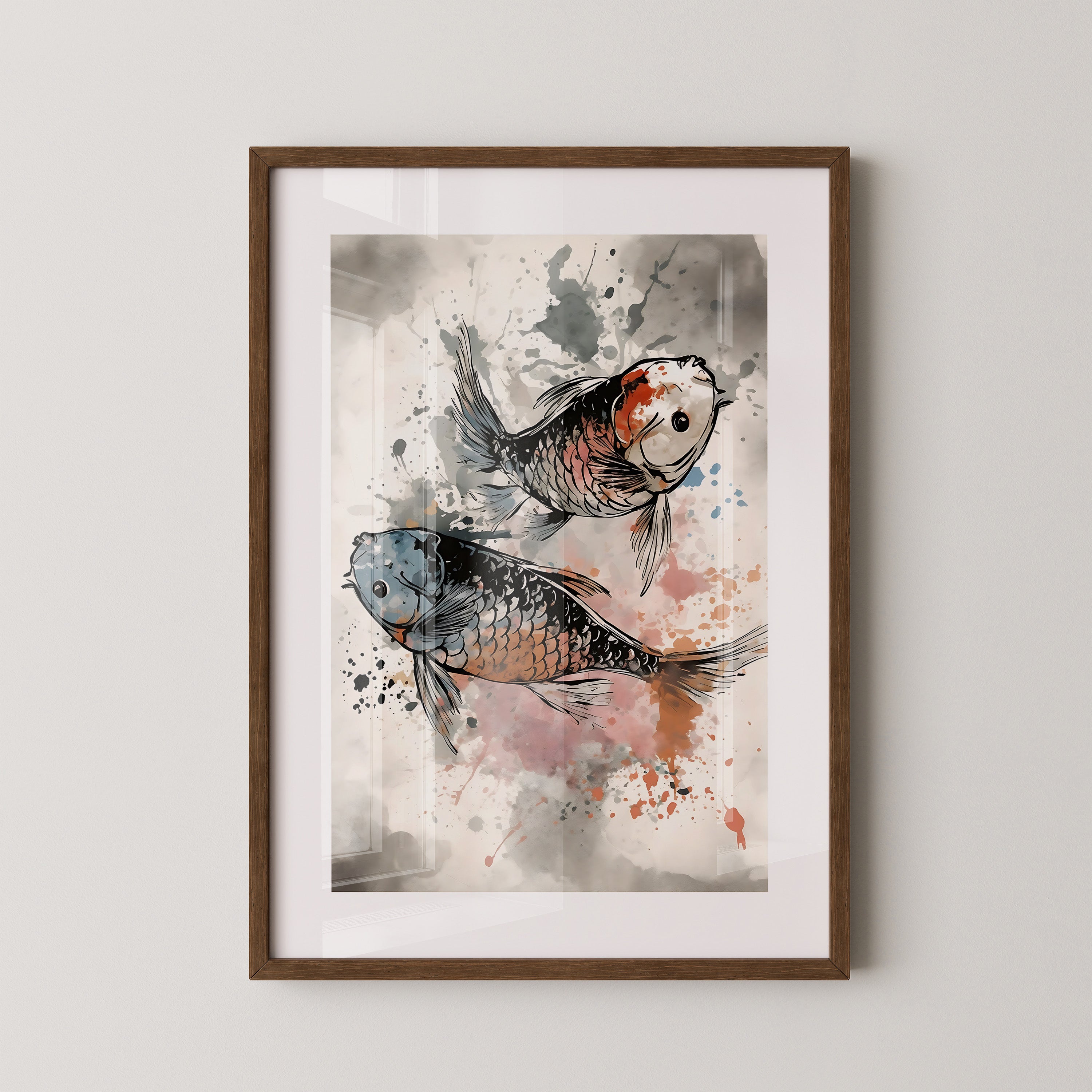Koi Fische Aquarellspritzer