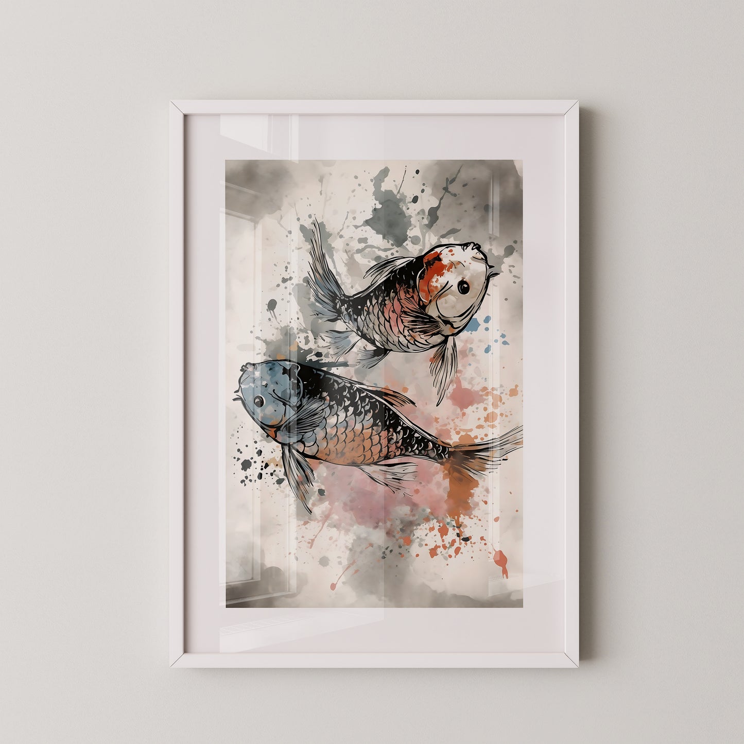 Koi Fische Aquarellspritzer