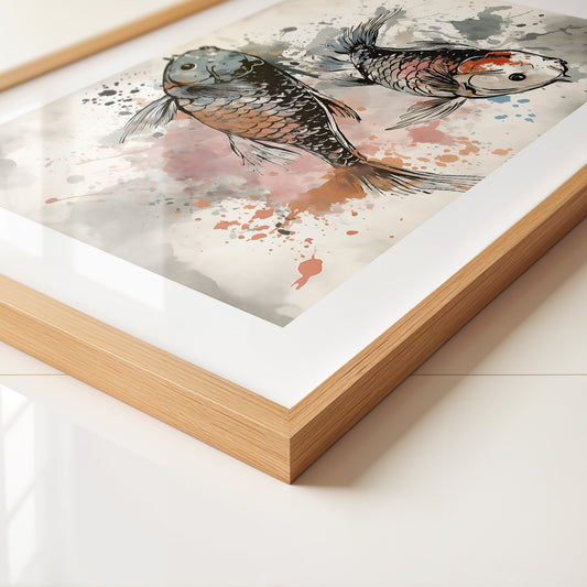 Koi Fische Aquarellspritzer