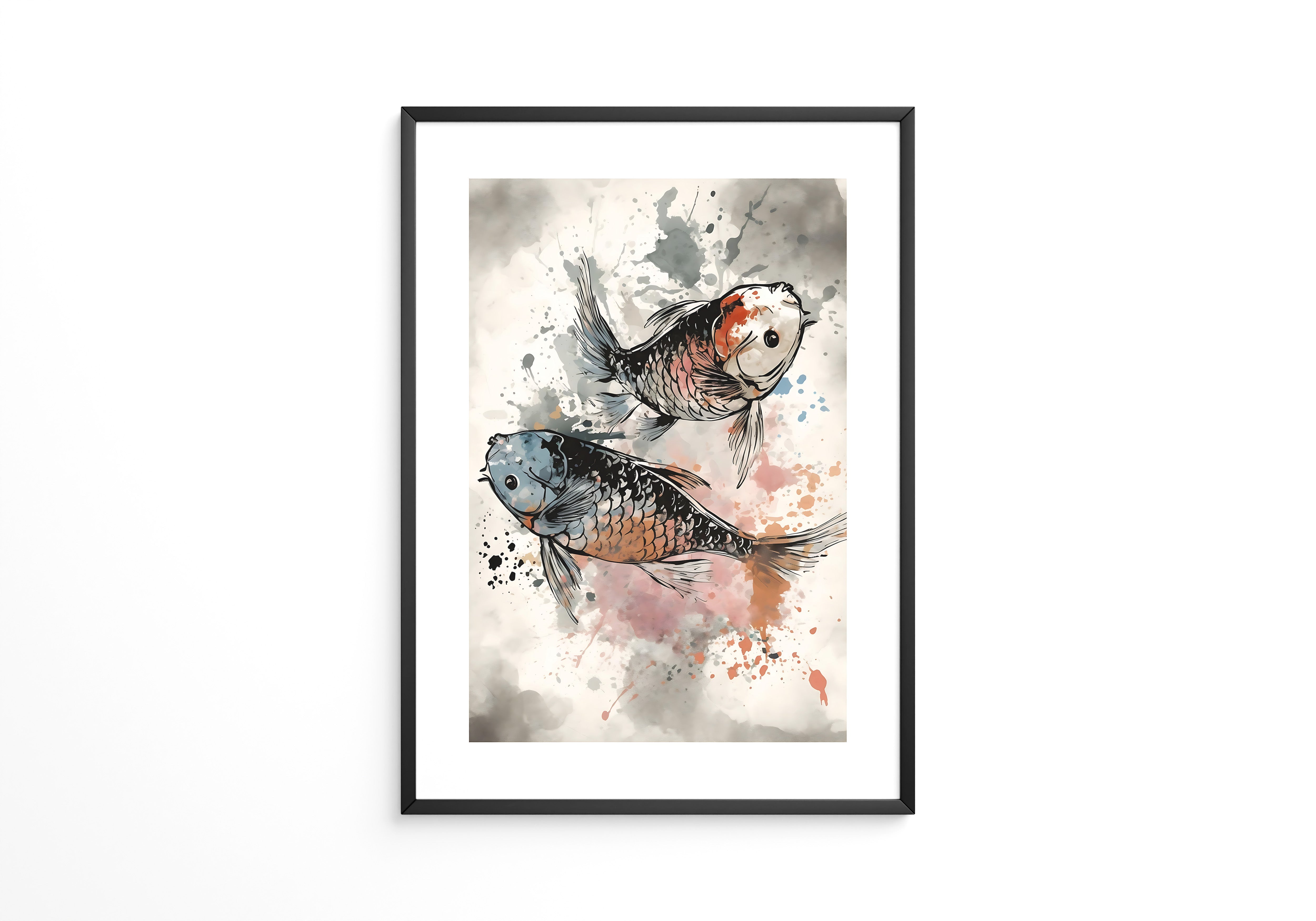 Koi Fische Aquarellspritzer