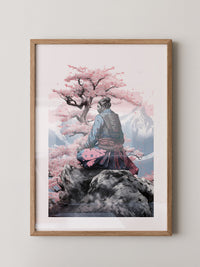 Samurai Kirschblüten Landschaft