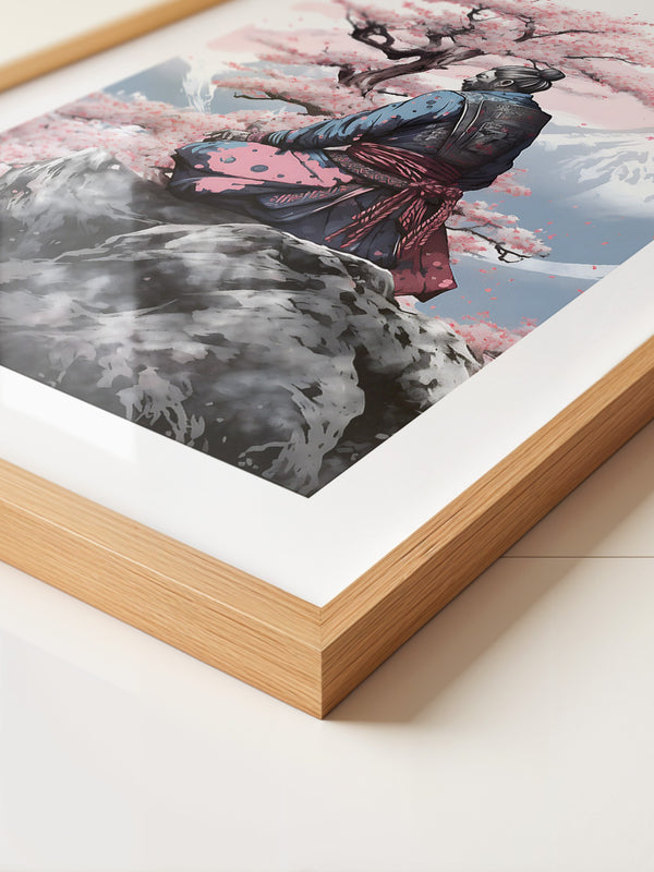 Samurai Kirschblüten Landschaft