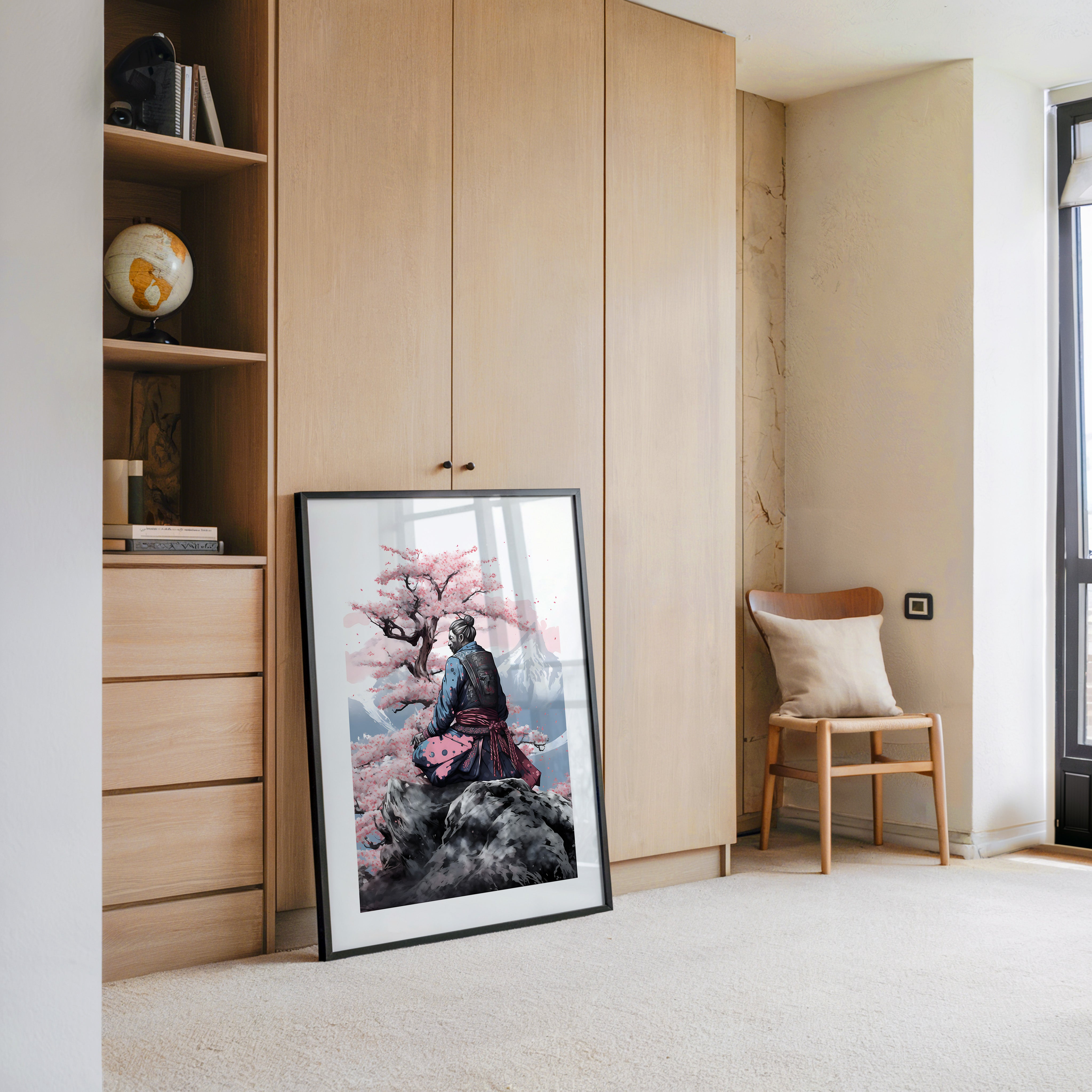 Samurai Kirschblüten Landschaft