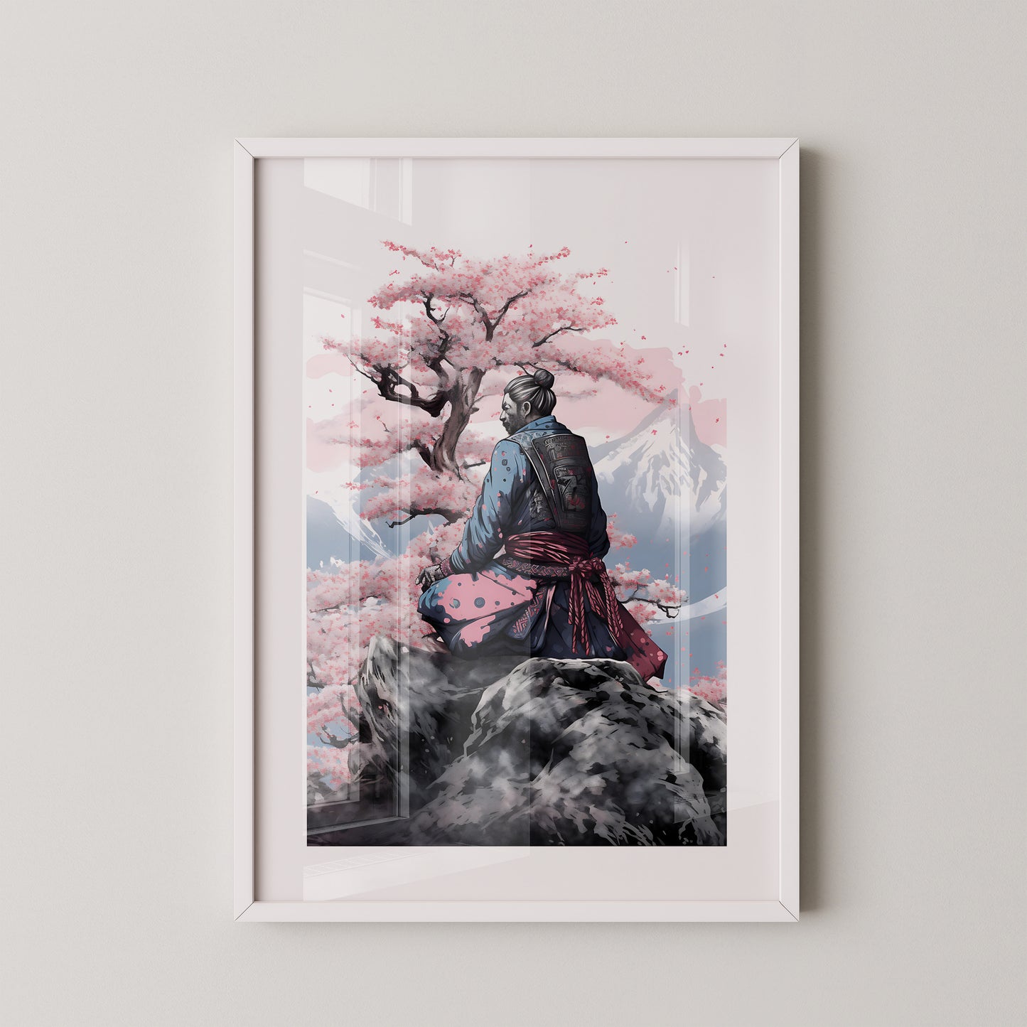 Samurai Kirschblüten Landschaft