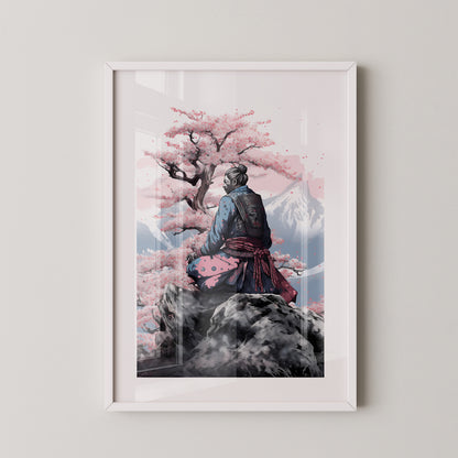Samurai Kirschblüten Landschaft