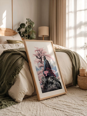 Samurai Kirschblüten Landschaft