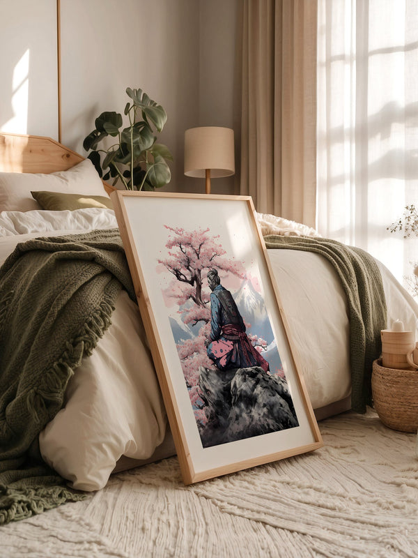 Samurai Kirschblüten Landschaft