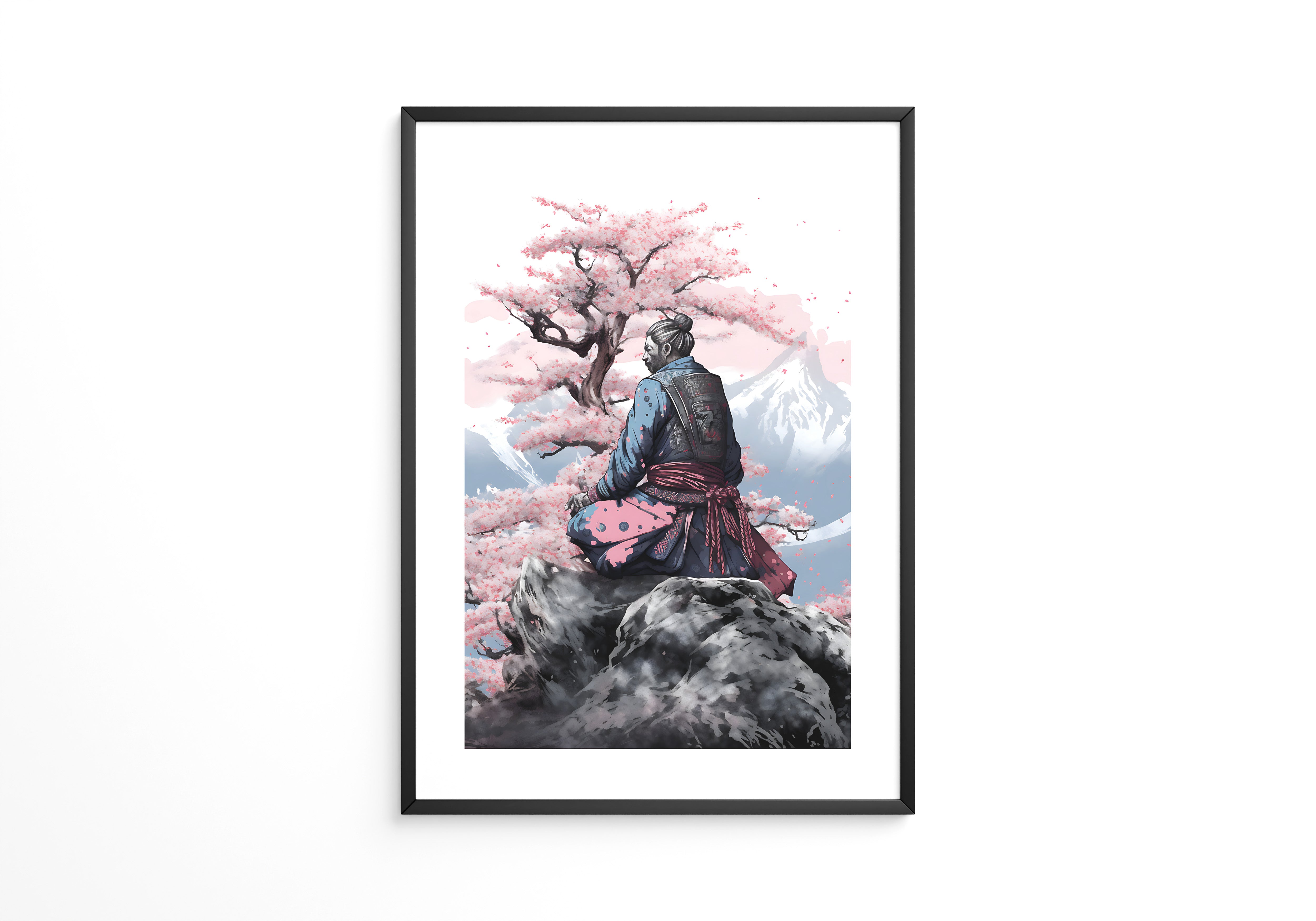 Samurai Kirschblüten Landschaft