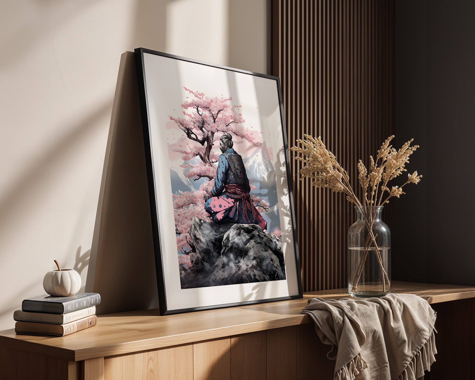 Samurai Kirschblüten Landschaft