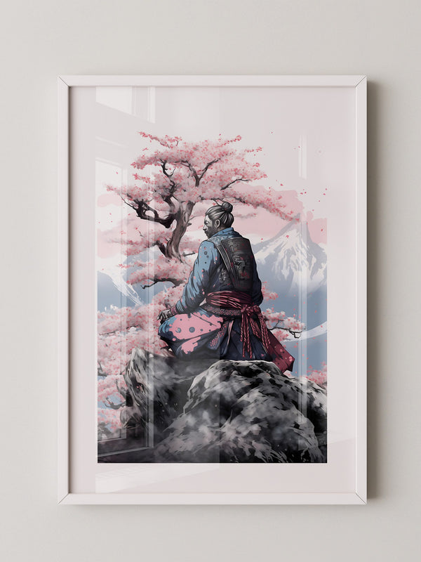 Samurai Kirschblüten Landschaft