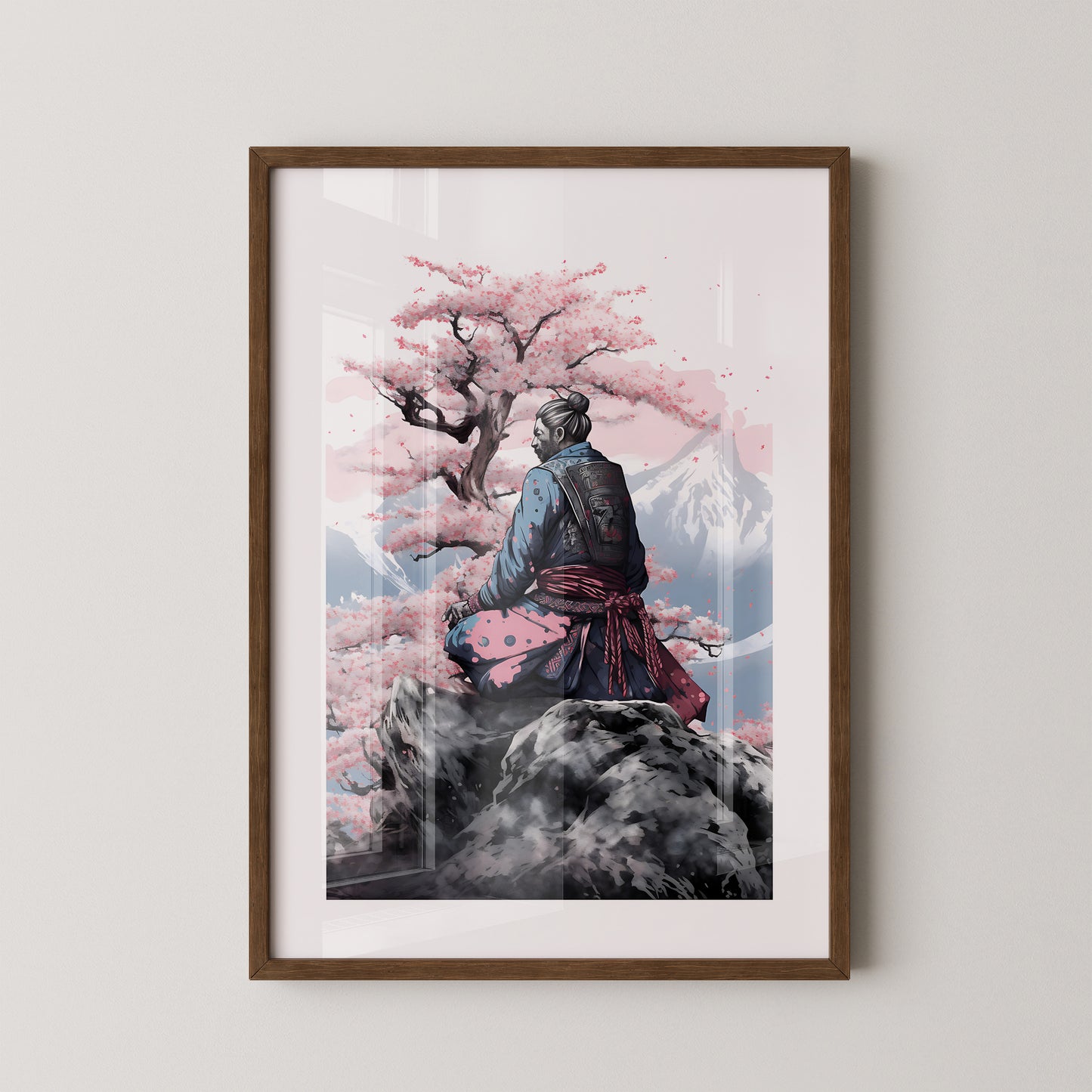 Samurai Kirschblüten Landschaft